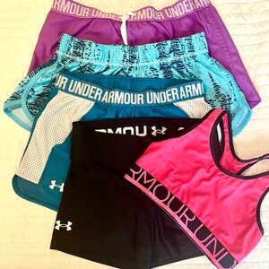 Under Armour Blue and Black Athletic Shorts for Training